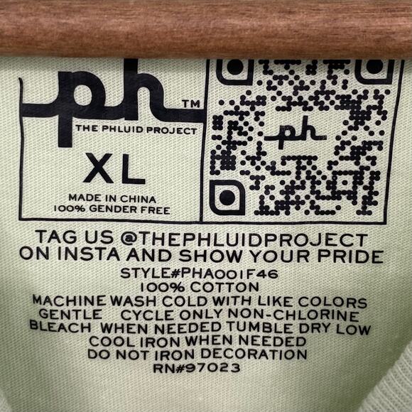 THE PHLUID PROJECT NWOT Sage Green Floral Peace Sign Graphic T Shirt Size XL - Picture 3 of 3